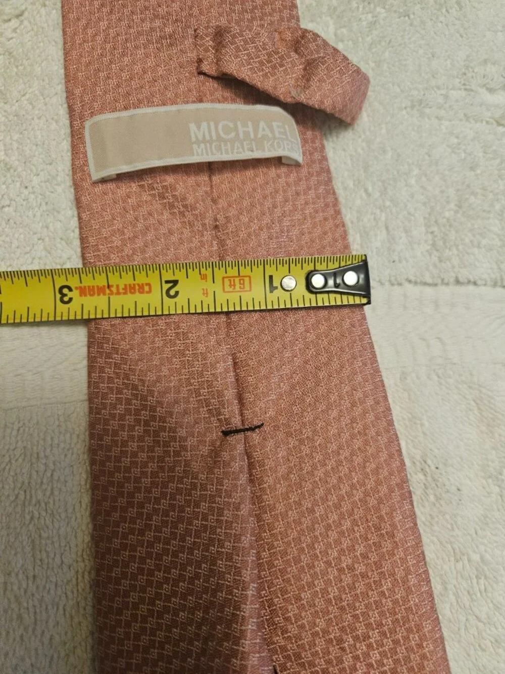 Michael Kors Tie Salmon Pink Textured Geometric Necktie 58 x 3.25 t2